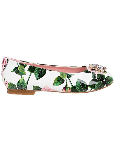 Туфли из кожи с принтом тропические розы Dolce & Gabbana - 2014509070608 - Фото 2