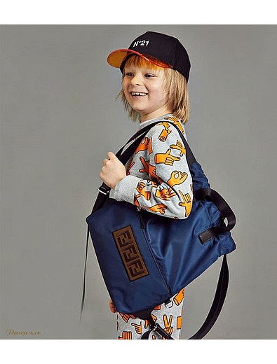Рюкзак текстильный со вставкой логотипа Fendi - 1501428970047 - Фото 3