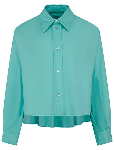 Мятная блуза из хлопка MM6 Maison Margiela - 1034509371285 - Фото 1