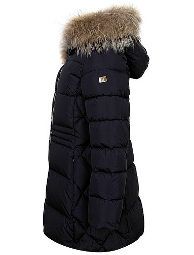 Пуховое пальто с меховой отделкой TRE API - 1124509080505 - Фото 3