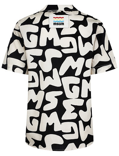 Рубашка со сплошным лого MSGM - 1014519370010 - Фото 4
