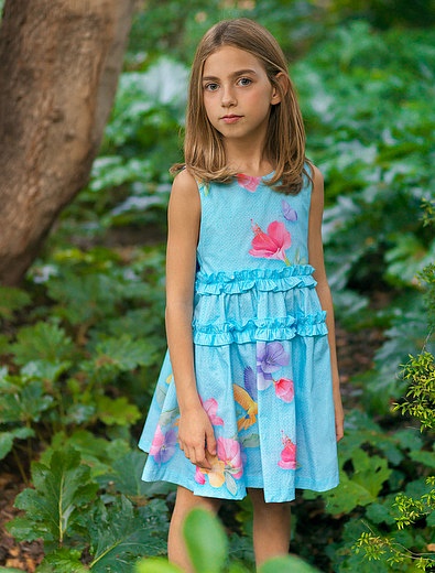 Голубое платье с бабочками и цветами Lapin House - 1054709372028 - Фото 2