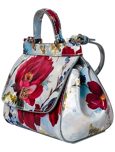 Кожаная сумка с цветочным принтом Dolce & Gabbana - 1204508270142 - Фото 3
