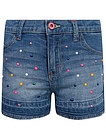 джинсовые Шорты с цветными бусинами - 1414509272896