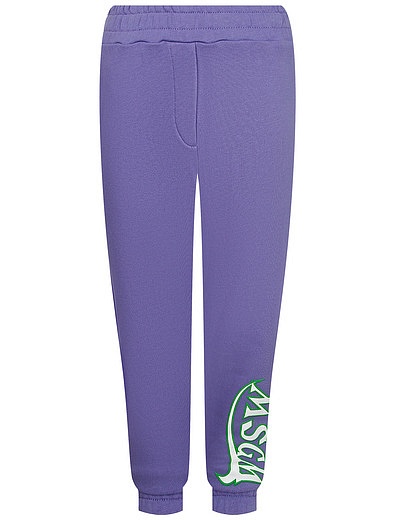 Фиолетовые спортивные брюки с логотипом MSGM - 4244509271752 - Фото 1