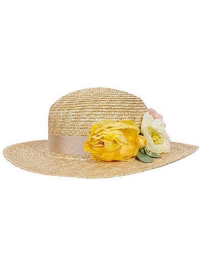 Соломенная шляпка с цветами Il Trenino - 1171908971446 - Фото 1
