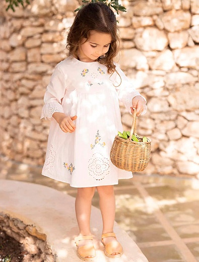 Хлопковое платье с цветочной вышивкой Tartine et Chocolat - 1054709371328 - Фото 2