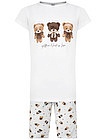 Пижама с медвежатами для девочки белая - 0214509370841