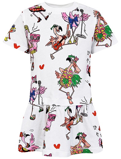 Платье с принтом фламинго Stella McCartney - 1054509177816 - Фото 1