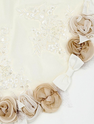 Кремовое одеяло с розами Piccoli Lords - 0772108780312 - Фото 3