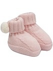 Розовые носки-пинетки с помпонами - 1534509280551