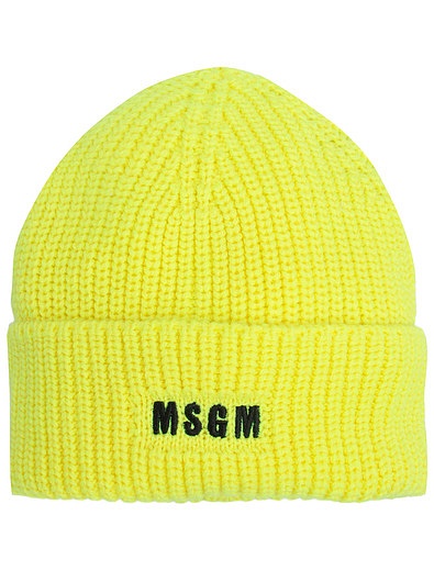 Желтая шапка с логотипом MSGM - 1354509280180 - Фото 1