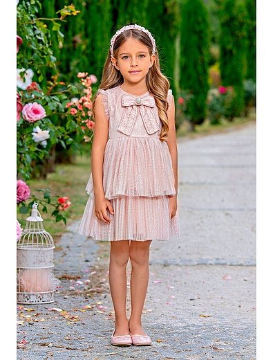 Пудрово-розовое плиссированное платье EIRENE - 1054509178868 - Фото 7