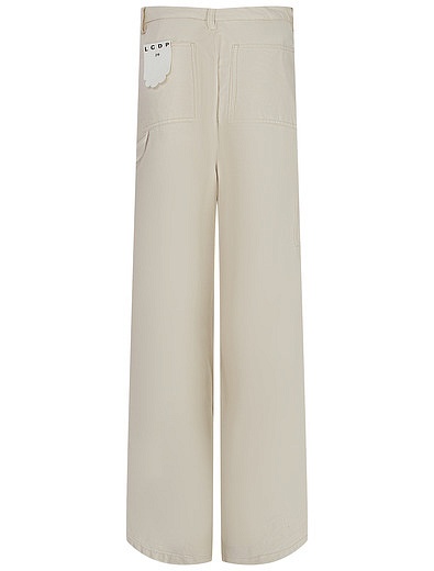 Кремовые брюки с накладным карманом LES COYOTES DE PARIS - 1084509370733 - Фото 8