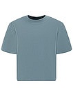 Винтажно-синяя оверсайз футболка - 1134520280310