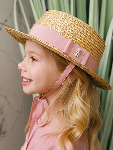 Соломенная шляпа-канотье с розовой лентой SKAZKA LOVERS - 1174508270087 - Фото 2