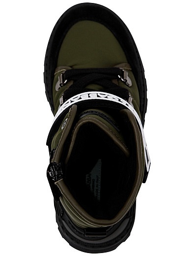 высокие кроссовки с логотипом Dolce & Gabbana - 2104519081296 - Фото 4