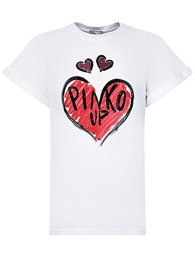 Хлопковая футболка с принтом Сердце Pinko - 1134509171240 - Фото 1