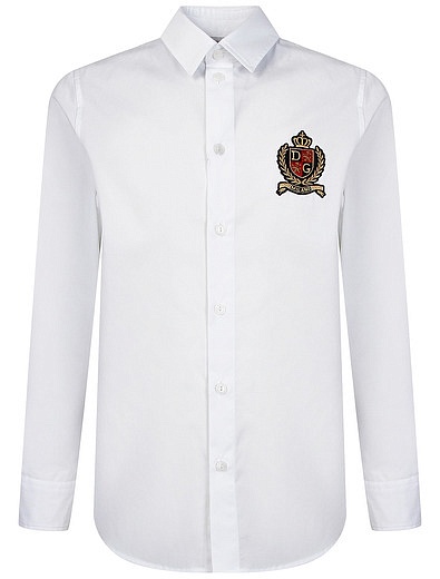 Белая рубашка с вышитым логотипом Dolce & Gabbana - 1014519182224 - Фото 1