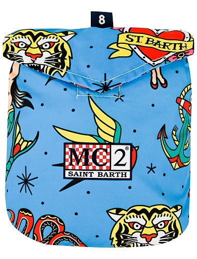 Голубые пляжные шорты с принтом MC2 Saint Barth - 4104519173524 - Фото 3