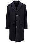 Синее пальто из смесовой шерсти - 1124519380107