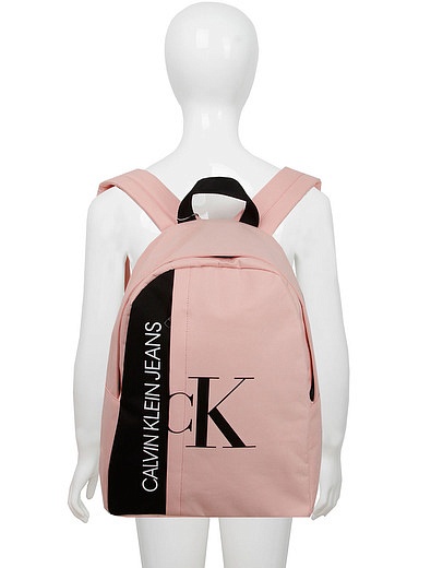 Розовый рюкзак с логотипом CALVIN KLEIN JEANS - 1504508170115 - Фото 2