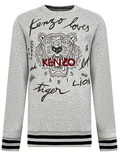 Свитшот с тигром и вышивкой логотипа KENZO - 0084529182256 - Фото 1