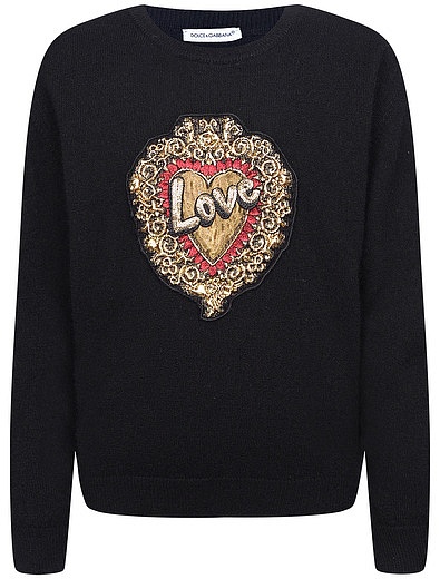 Кашемировый джемпер с аппликацией «Love» Dolce & Gabbana - 1261109880392 - Фото 1