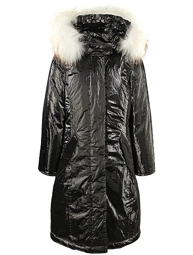 Чёрное пуховое пальто с меховой отделкой FREEDOMDAY - 1121109880085 - Фото 1