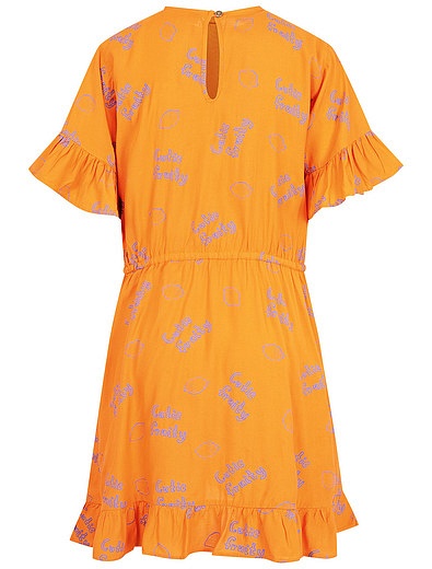 Оранжевое платье из вискозы с текстовым принтом Soft Gallery - 1052409971831 - Фото 3