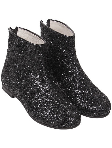 Чёрные ботинки с блестками Il Gufo - 2031109980151 - Фото 1