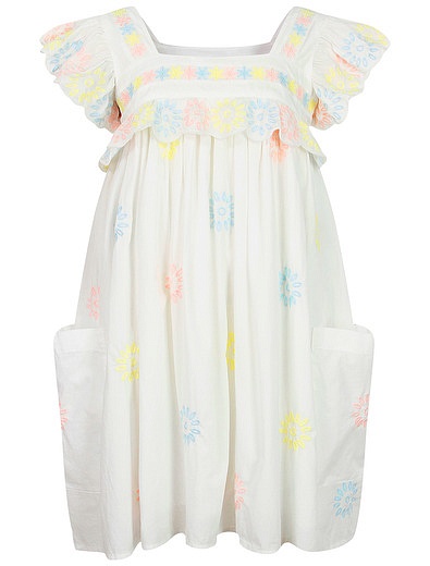 Платье из органического хлопка с цветами-кроше Stella McCartney - 1054709370642 - Фото 1