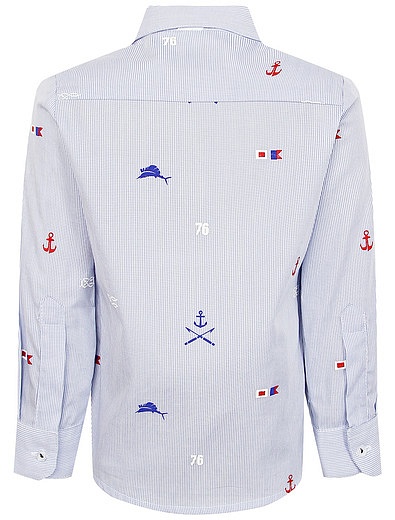 Хлопковая рубашка с морским принтом Lapin House - 1014519071788 - Фото 2
