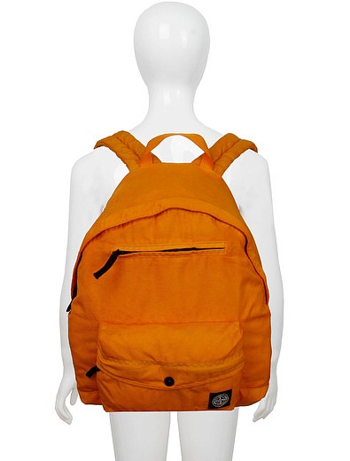 Оранжевый рюкзак с логотипом-нашивкой Stone Island - 1504518170037 - Фото 3