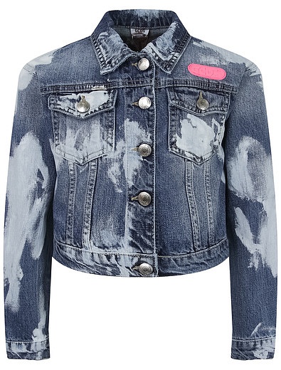 Куртка джинсовая с эффектным окрашиванием GCDS mini - 1074509170198 - Фото 1