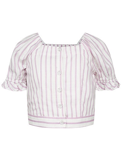 Короткая блуза из хлопка и льна SCOTCH & SODA - 1034509371063 - Фото 1