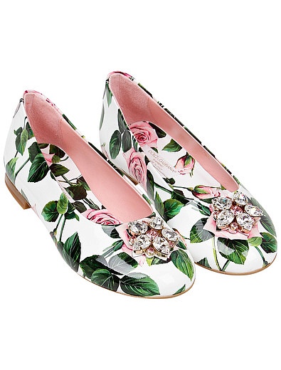 Туфли из кожи с принтом тропические розы Dolce & Gabbana - 2014509070608 - Фото 1