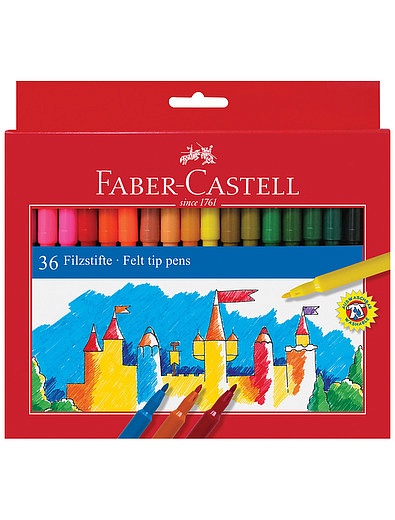 Фломастеры  смываемые &quot;Замок&quot;, 36цветов Faber-Castell - 6874528280183 - Фото 1