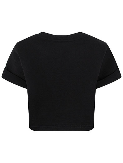 Короткая футболка с логотипом из страз Dolce & Gabbana - 1134509270257 - Фото 2