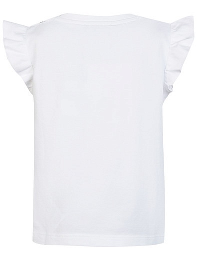 Белая футболка с рукавами-оборками Moschino - 1134509273661 - Фото 2