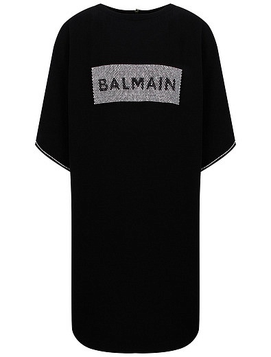Черное платье со стразами Balmain - 1054509087542 - Фото 1