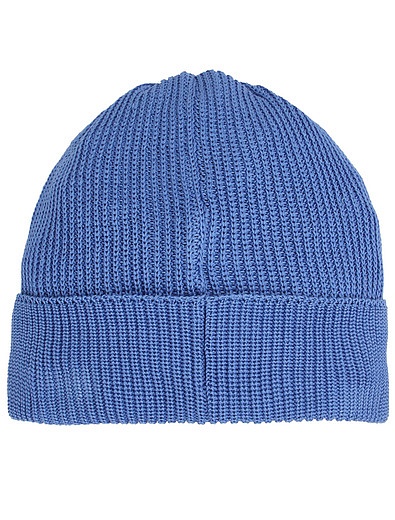 Хлопковая шапка синего цвета Il Trenino - 1354519370680 - Фото 3