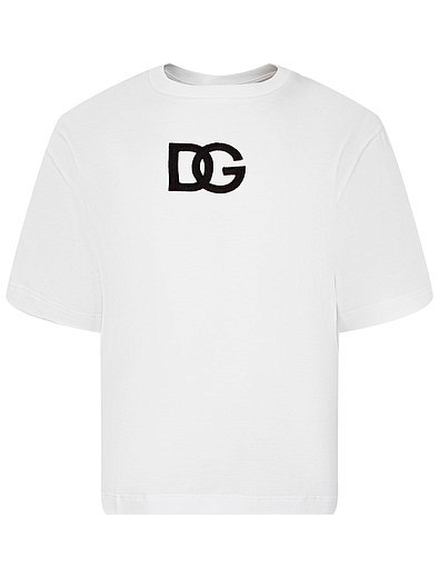Хлопковая футболка с логотипом Dolce & Gabbana - 1134509371589 - Фото 1