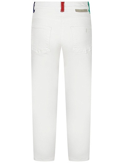 Белые брюки с разноцветным логотипом сбоку Stella McCartney - 1084509272778 - Фото 5