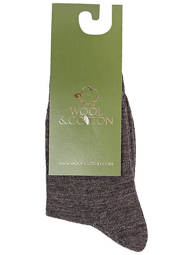 Серые полушерстяные носки WOOL & COTTON - 1534529181050 - Фото 1
