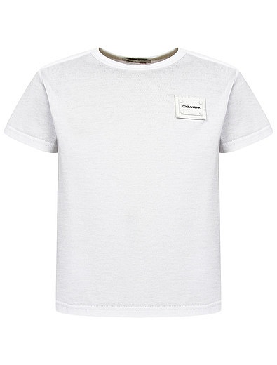 Белая футболка с логотипом Dolce & Gabbana - 1134519180225 - Фото 1