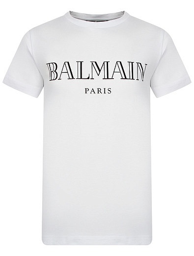 Хлопковая футболка с логотипом Balmain - 1134529182523 - Фото 1
