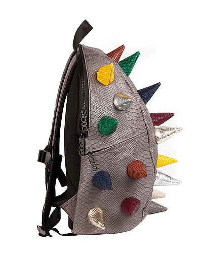 Серый Рюкзак с цветными шипами 40х30 MUI-MaxItUP - 1504520280212 - Фото 3