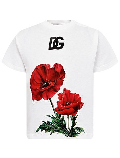 Хлопковая футболка с принтом маки Dolce & Gabbana - 1134509372975 - Фото 1