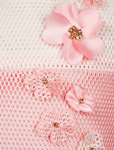 бело-розовое Платье с цветочной аппликацией David Charles - 1052609870361 - Фото 2